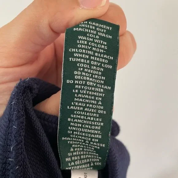 Polo Ralph Lauren Sweatpants Joggers Navy with gold detailing on string size M - Picture 10 of 10